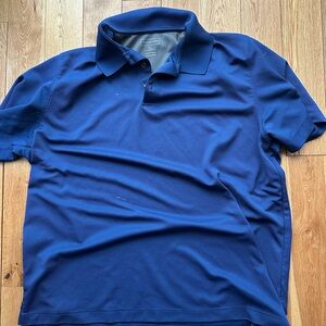 Performance Birdseye Stripe Polo Van Heusen Classic Navy Shirt Men XL Golf